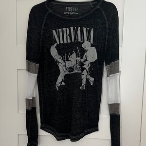 Nirvana Free People Black Graphic Tee